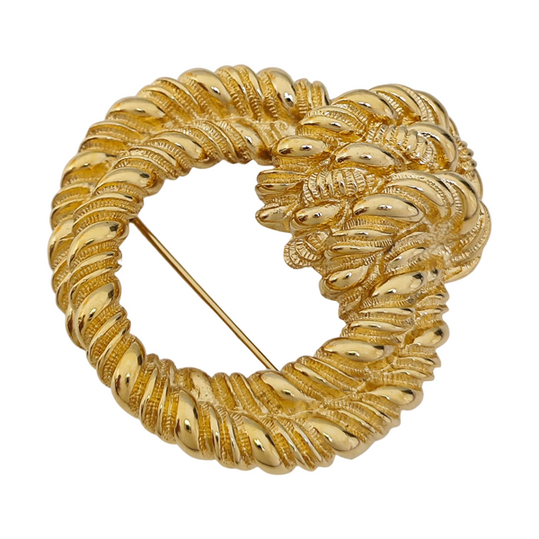Twist Round Metal Gold Brooch