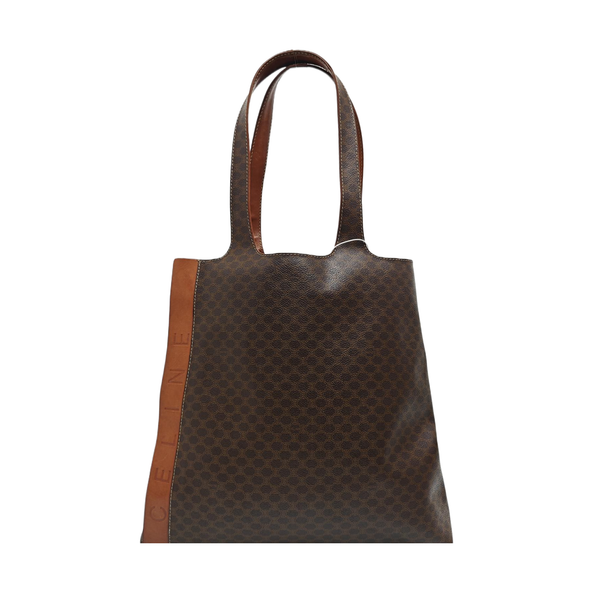 Coated Canvas Top Handle Bag Brown