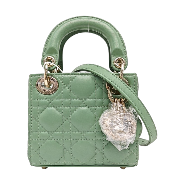 Lady Dior Super Mini Cannage Lambskin Green