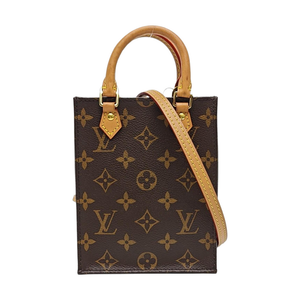 SAC PLAT Mini Monogram Coated Canvas Brown