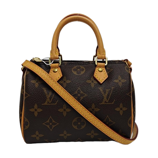 SPEEDY Nano Monogram Coated Canvas Brown