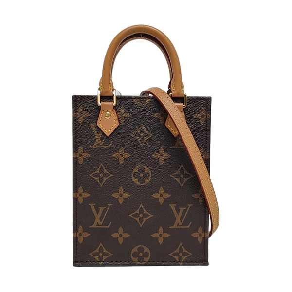 SAC PLAT Mini Monogram Coated Canvas Brown
