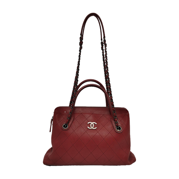Quilted Grained Calfskin Red