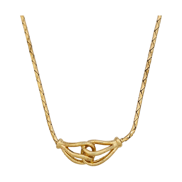 Twist Round Metal Gold Necklace