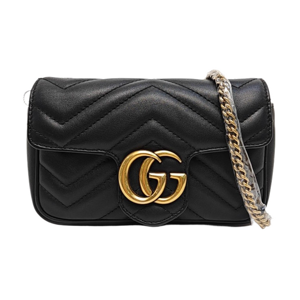 GG Marmont Mini Quilted Calfskin Black