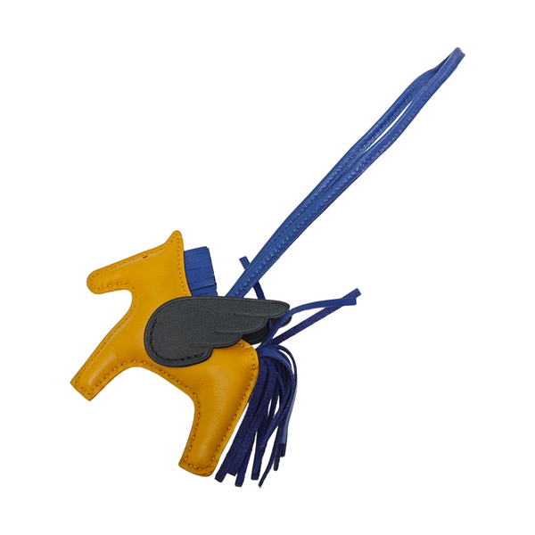Leather Bag Charm Blue
