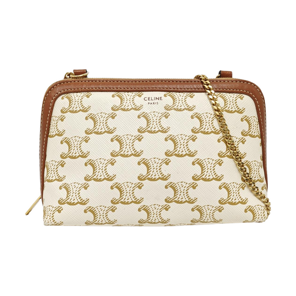 Coated Canvas Shoulder Bag White