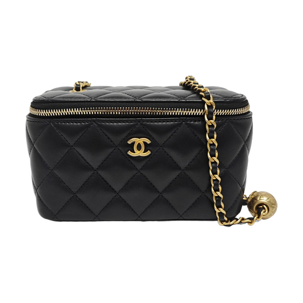 VANITY CASE Small Quilted Lambskin Black