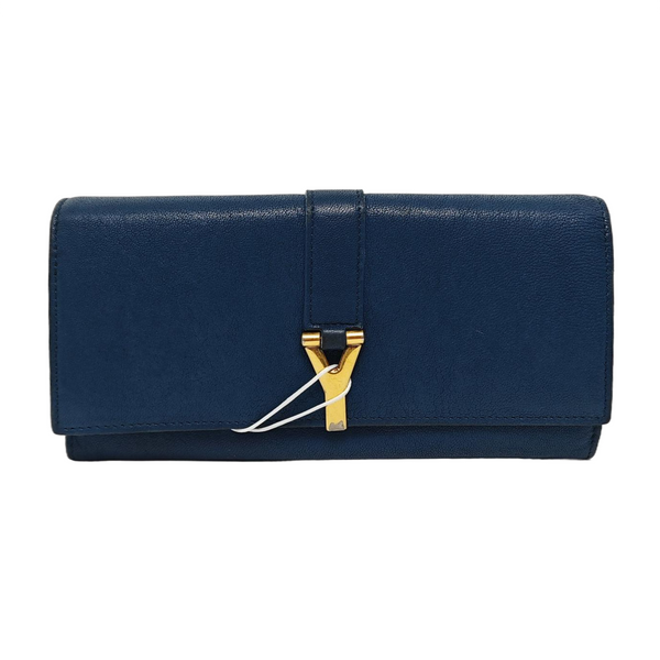CHYC Y LIGNE Calfskin Blue Wallet