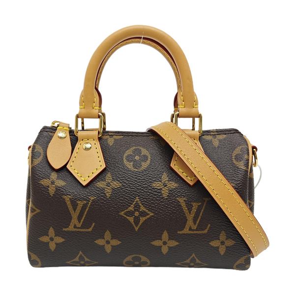 SPEEDY Nano Monogram Coated Canvas Brown