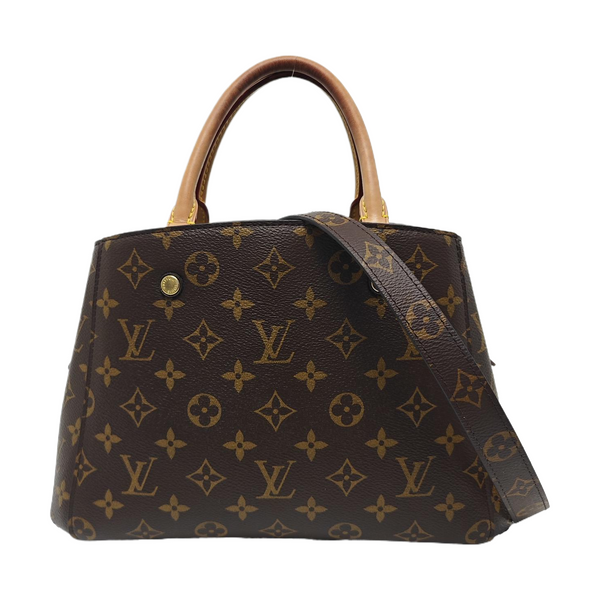 MONTAIGNE BB Monogram Coated Canvas Brown