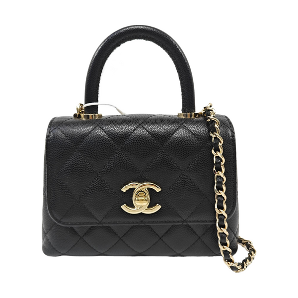 COCO HANDLE Grained Calfskin Black