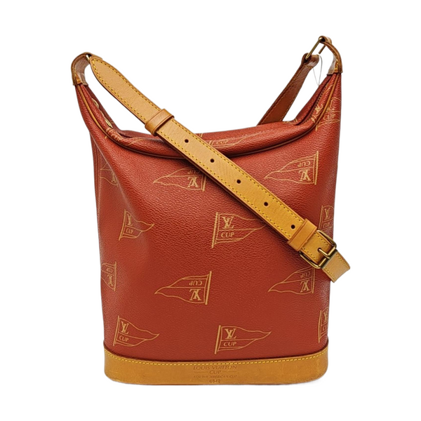 Coated Canvas Shoulder Bag Red