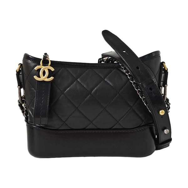GABRIELLE Small Quilted Calfskin Black