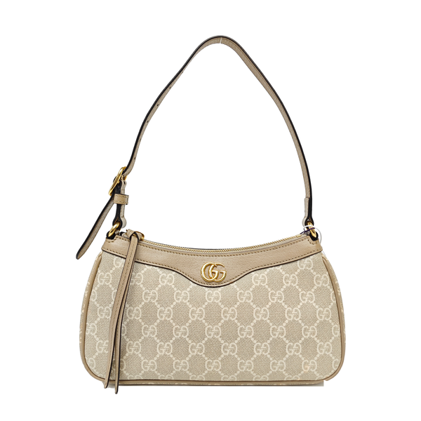Ophidia Small Monogram Coated Canvas Beige