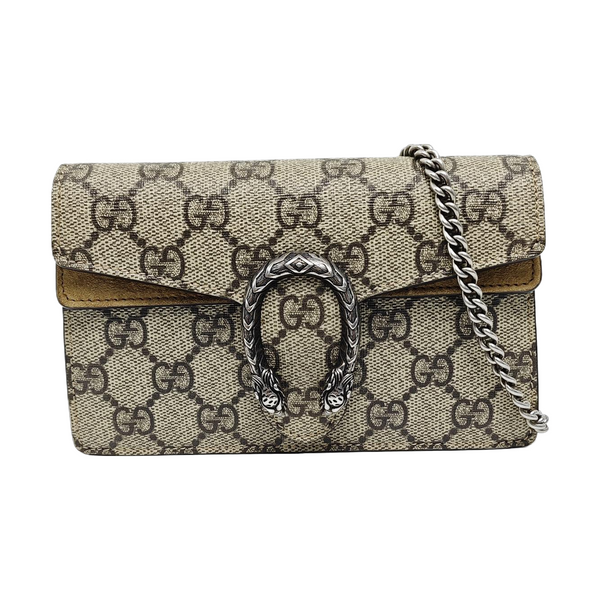 Dionysus Super Mini Monogram Lona Revestida Beige