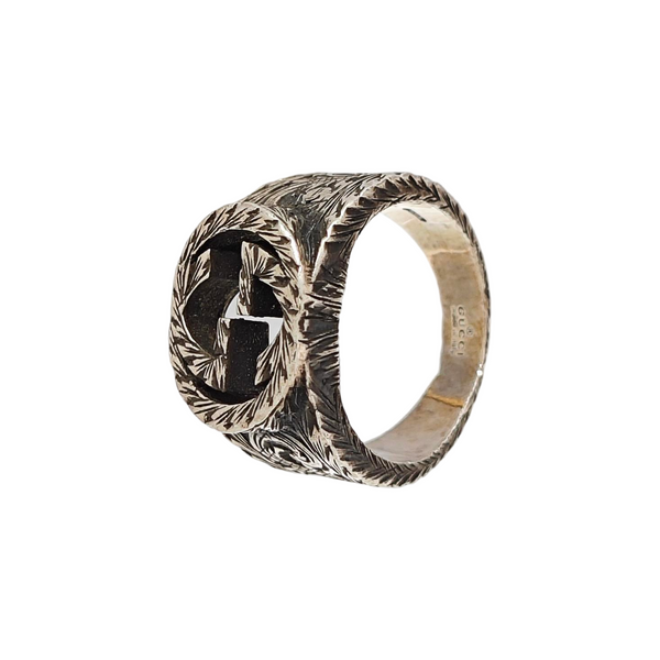 Interlocking G 925 Sterling Silver Ring HK 15
