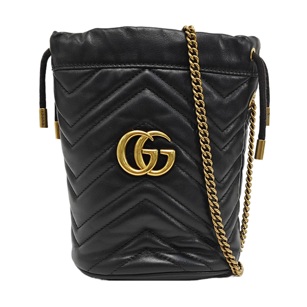 GG Marmont Mini Quilted Calfskin Black