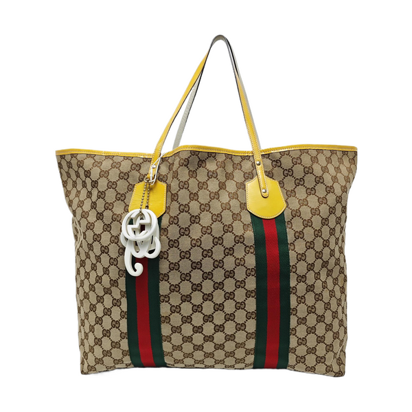 Monogram Canvas Tote Bag Beige