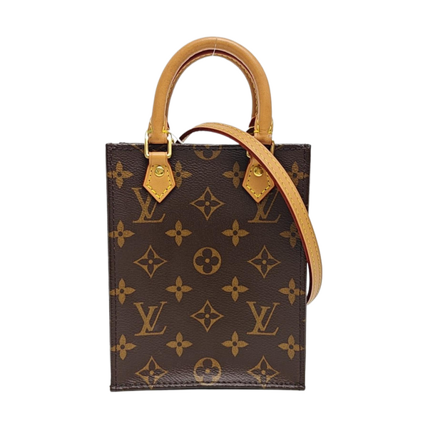SAC PLAT Mini Monogram Coated Canvas Brown
