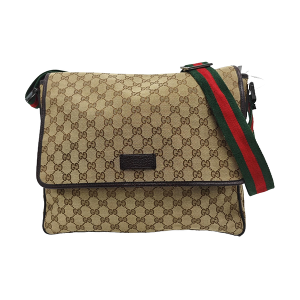 GG Messenger Monogram Canvas Beige