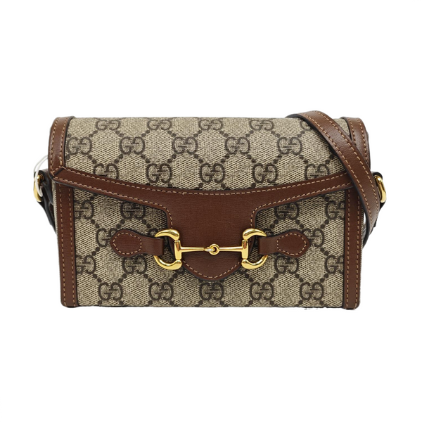 Horsebit 1955 Mini Monogram Coated Canvas Beige