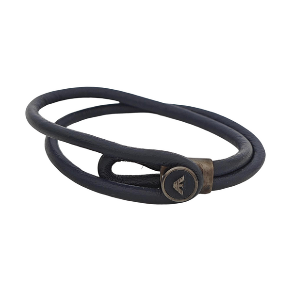 Leather Blue Bangle