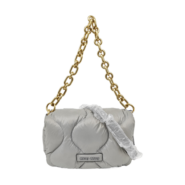 Quilted Nylon Crossbody Bag Gray