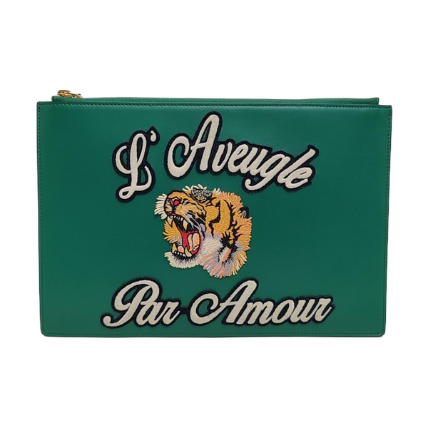Calfskin Clutch Green