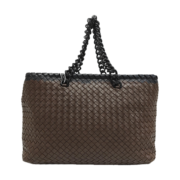 Lambskin Top Handle Bag Brown