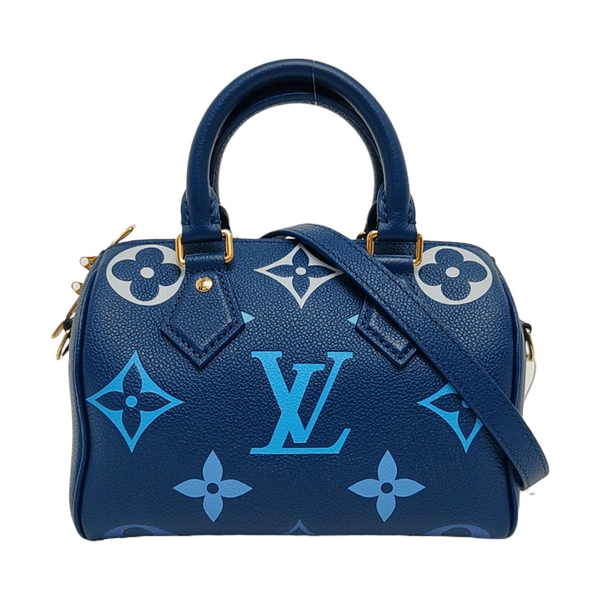 SPEEDY 20 Monogram Calfskin Blue
