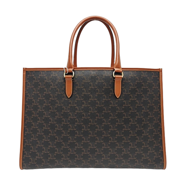 Coated Canvas Tote Bag Brown