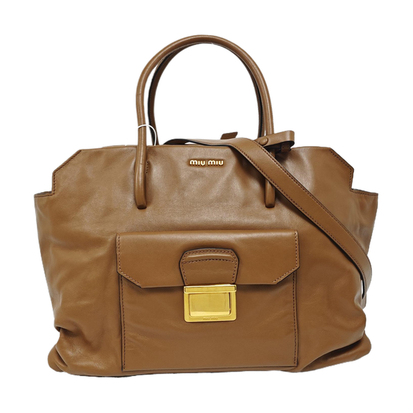 Calfskin Shoulder Bag Brown