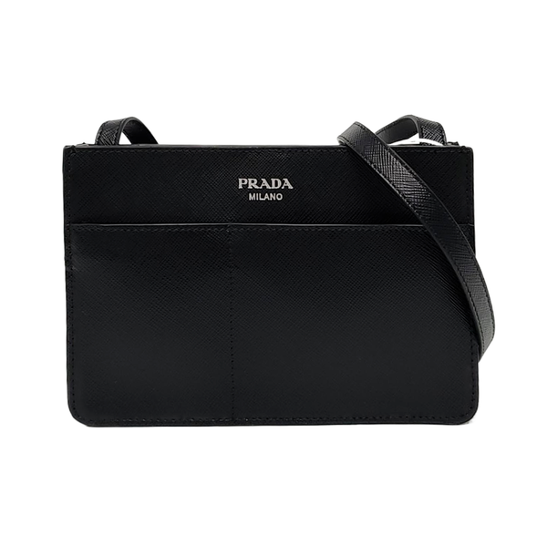 Saffiano Calfskin Shoulder Bag Black