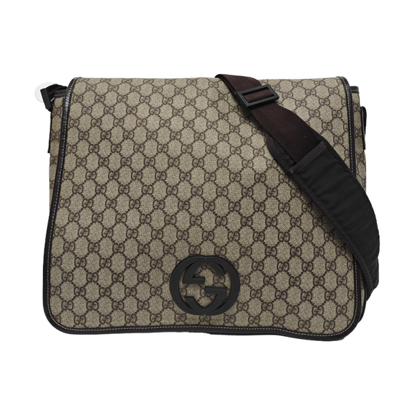 GG Messenger Monogram Coated Canvas Black