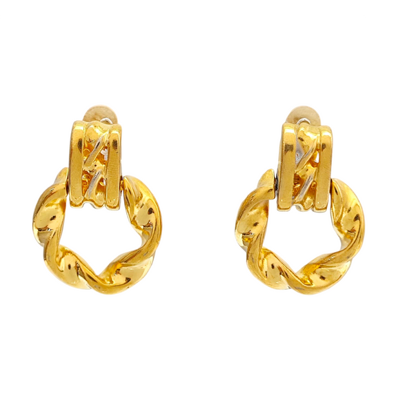 Metal Gold Clip On Earrings