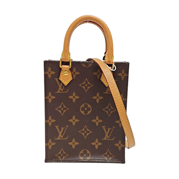 SAC PLAT Mini Monogram Coated Canvas Brown