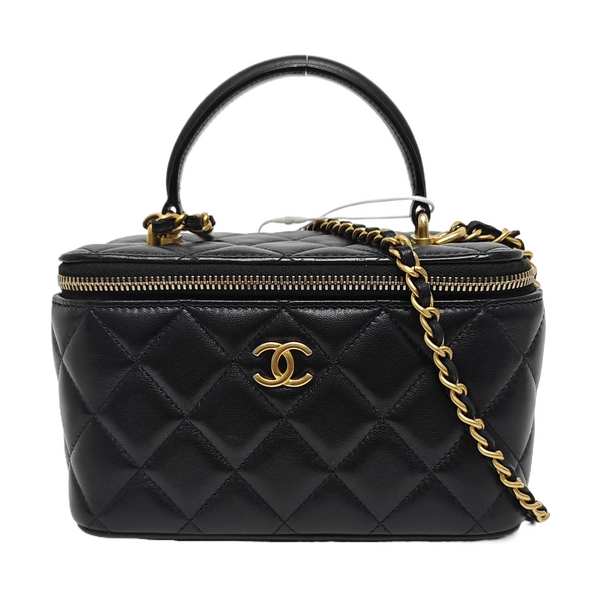 VANITY CASE Small Quilted Lambskin Black
