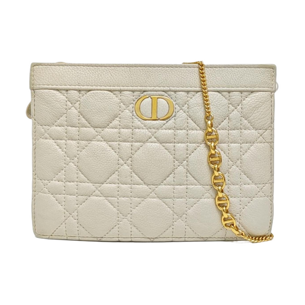 Dior Caro Small Cannage Calfskin White