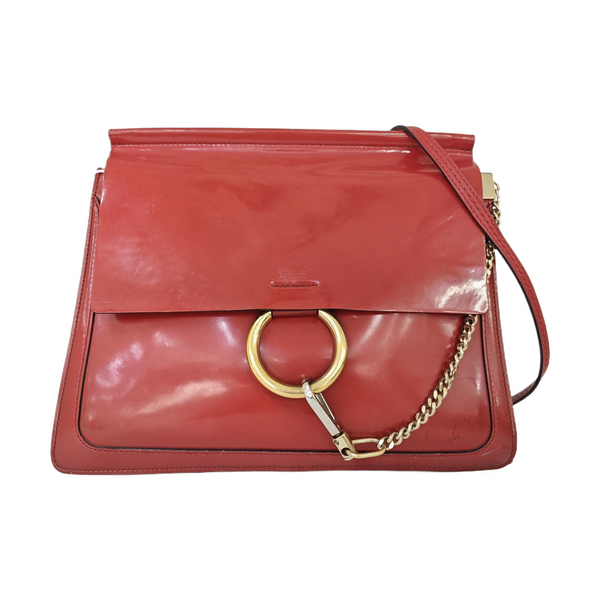 Faye Medium Patent Leather Red