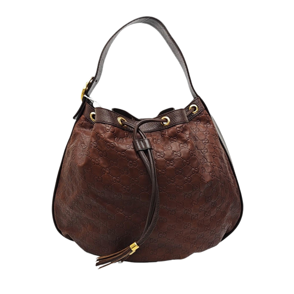 Monogram Calfskin Top Handle Bag Brown