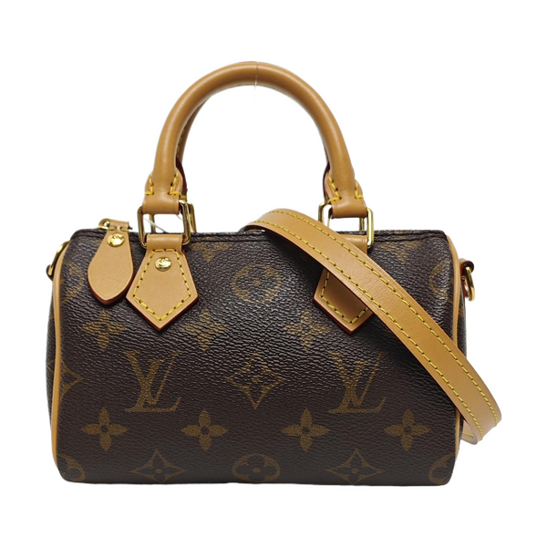 SPEEDY Nano Monogram Coated Canvas Brown