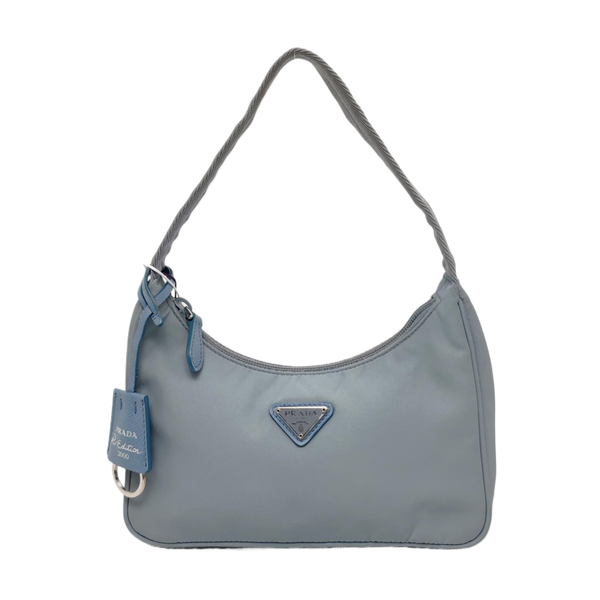 Authenticated pre-owned Re-Edition2000 Nylon Blue - Top Handle Bag at Looply