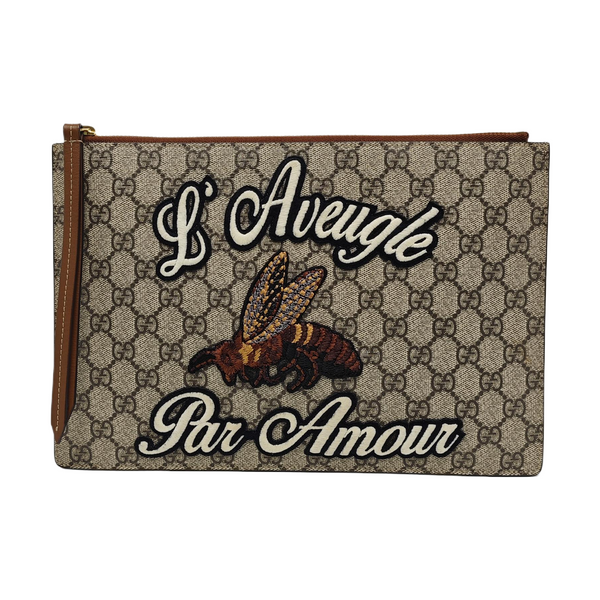 Coated Canvas Clutch Black