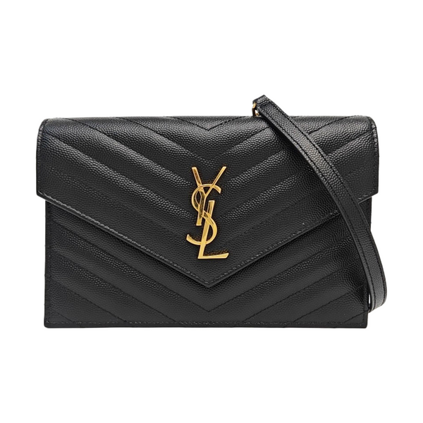 MONOGRAM Chevron Calfskin Black