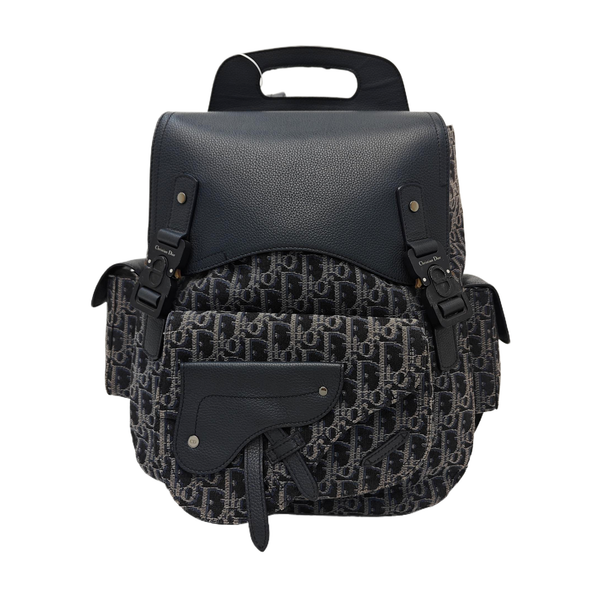 Oblique Canvas Backpack Large Blue