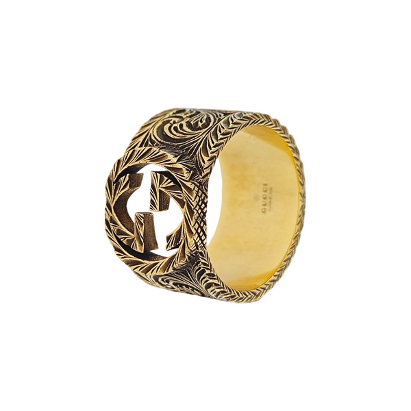 Interlocking G 18k Gold Ring HK 17