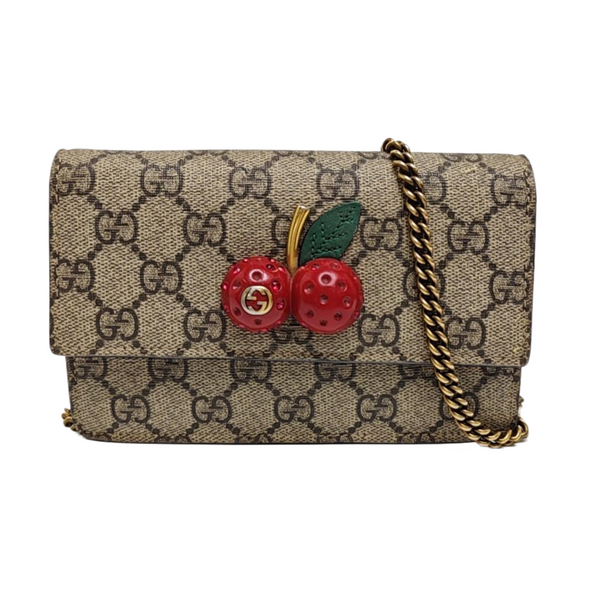 GG Supreme Mini Monogram Coated Canvas Beige