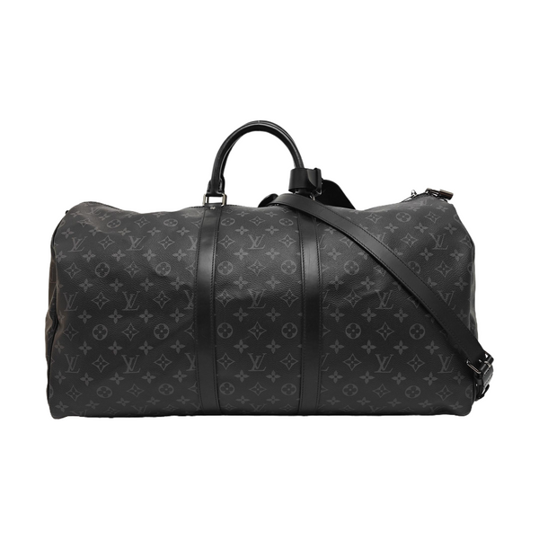 KEEPALL 55 Monogram Coated Canvas Black