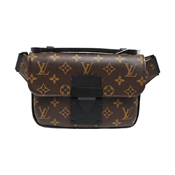 S LOCK Monogram Coated Canvas Brown
